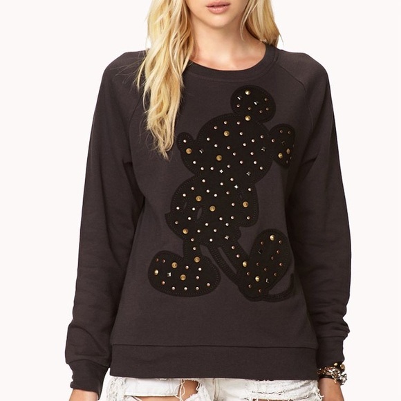 Forever 21 Tops - Disney Mickey Mouse Dark Grey Sweatshirt